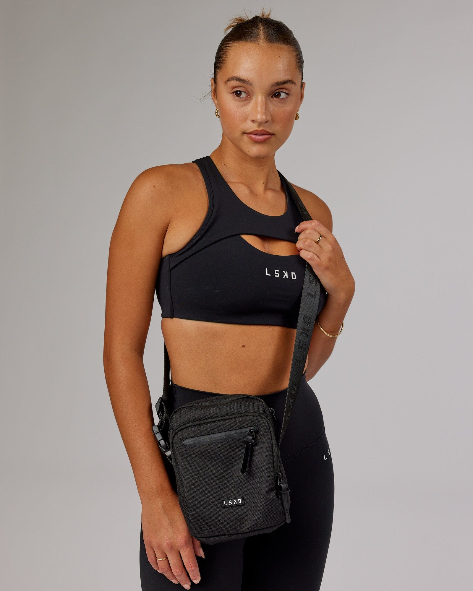 Model wearing All Day Crossbody Bag - Black