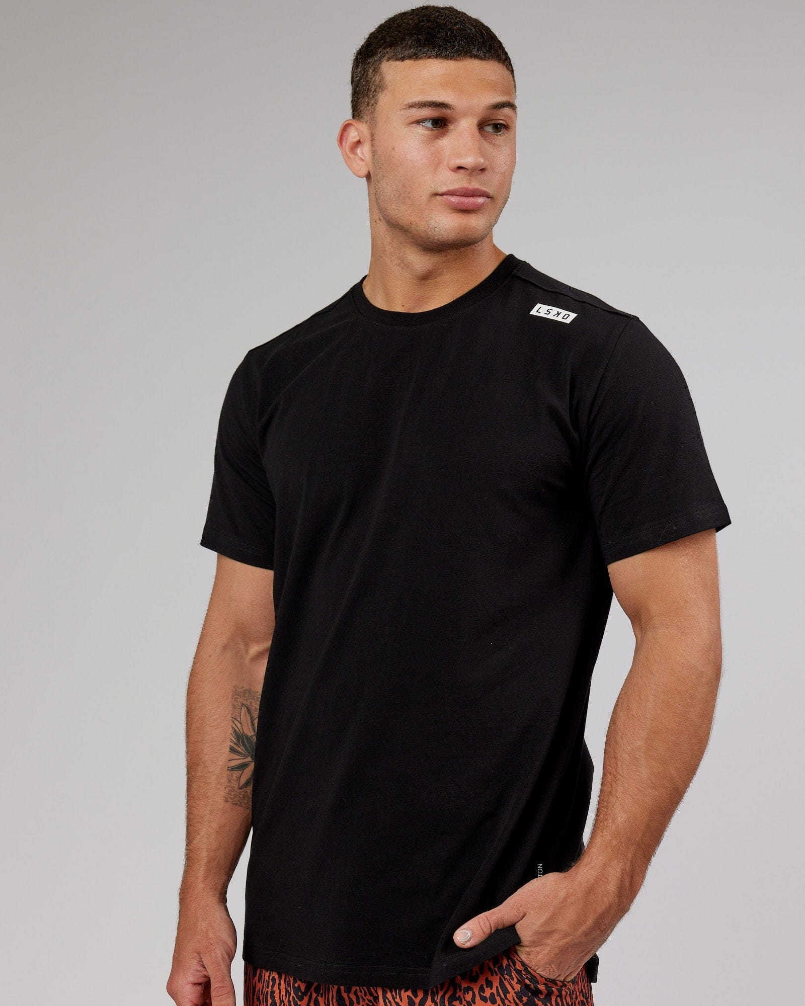 Model wearing Athlete FLXCotton Tee - Black