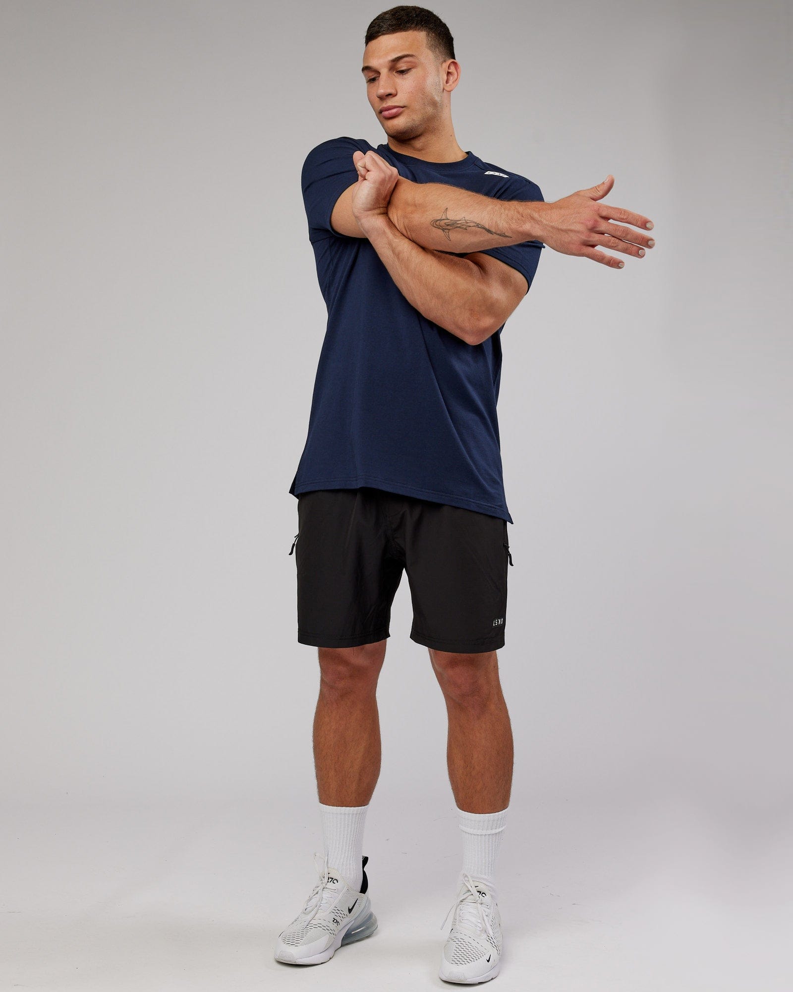 Model wearing Athlete FLXCotton Tee - Navy