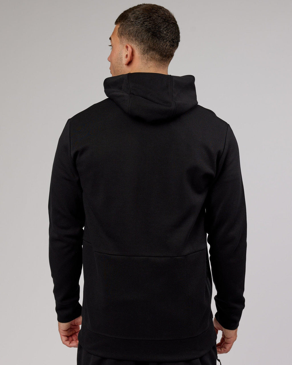 Model wearing Athlete ForgedFleece Zip Up Hoodie - Black
