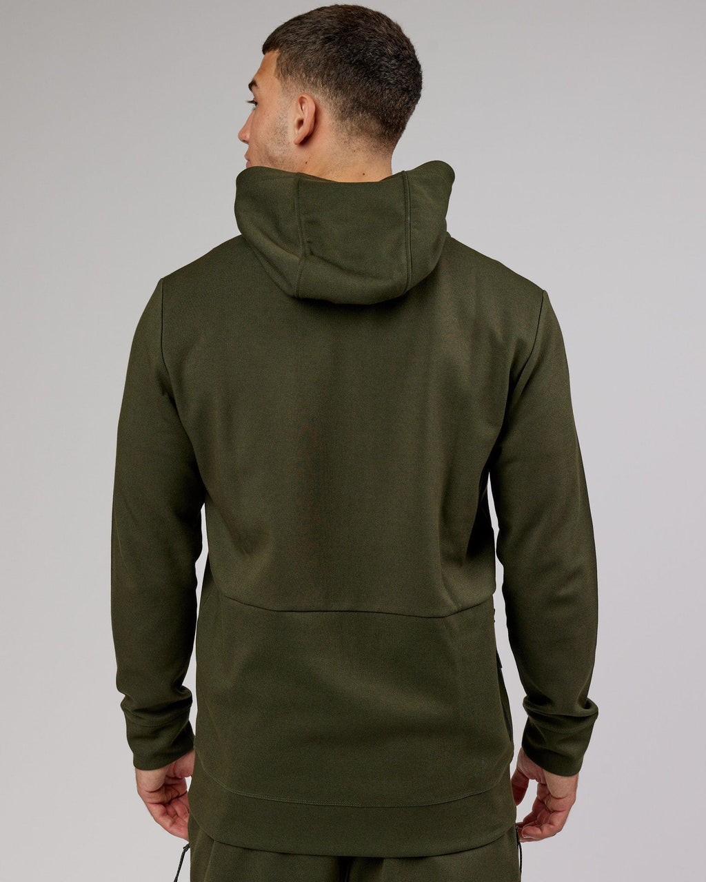 Model wearing Athlete ForgedFleece Zip Up Hoodie - Forest Night