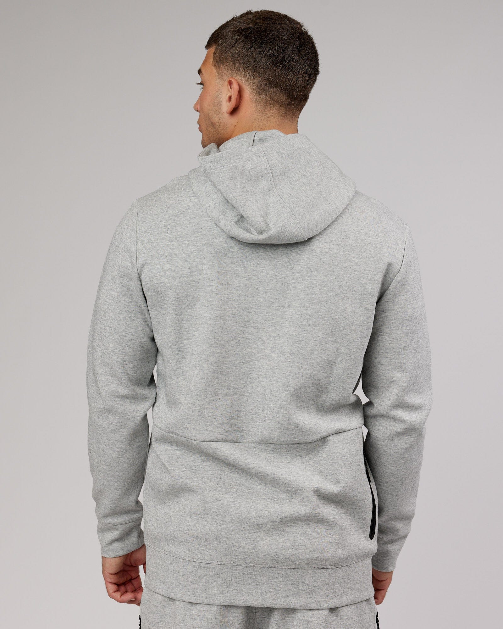 Model wearing Athlete ForgedFleece Zip Up Hoodie - Lt Grey Marl