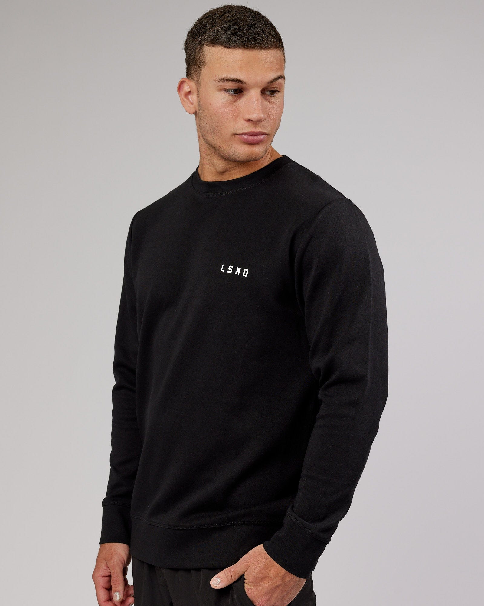Model wearing Athlete ForgedFleece Sweater - Black