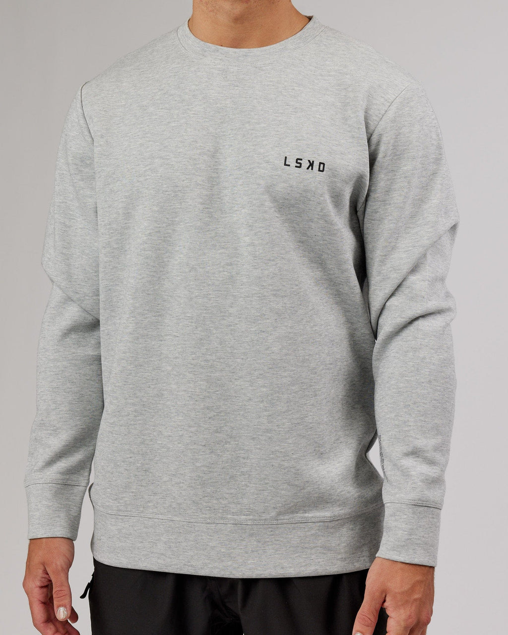 Model wearing Athlete ForgedFleece Sweater - Lt Grey Marl