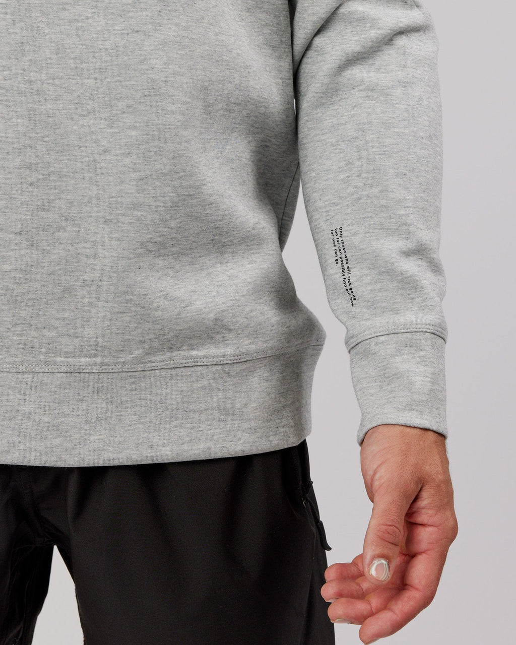 Model wearing Athlete ForgedFleece Sweater - Lt Grey Marl