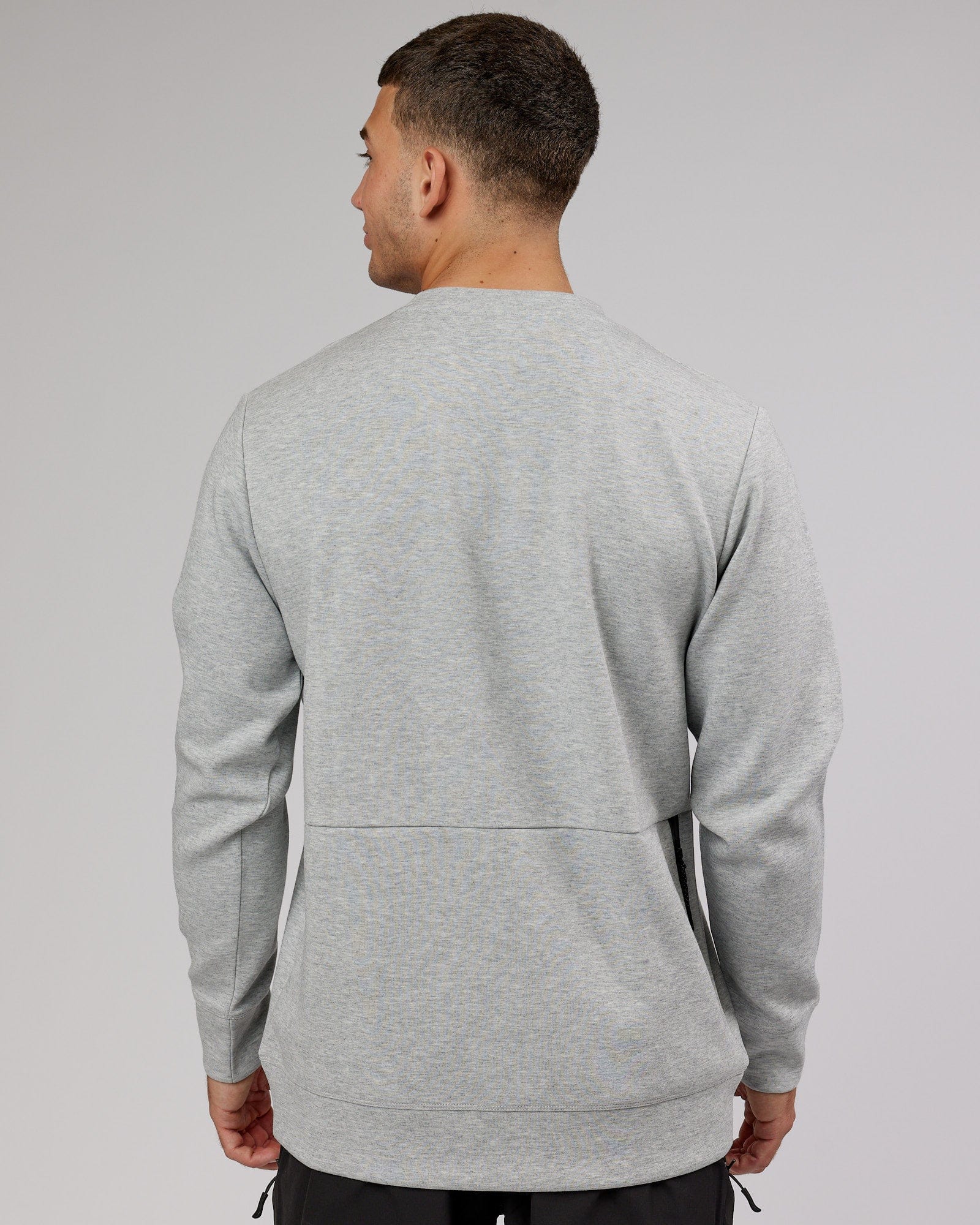 Model wearing Athlete ForgedFleece Sweater - Lt Grey Marl