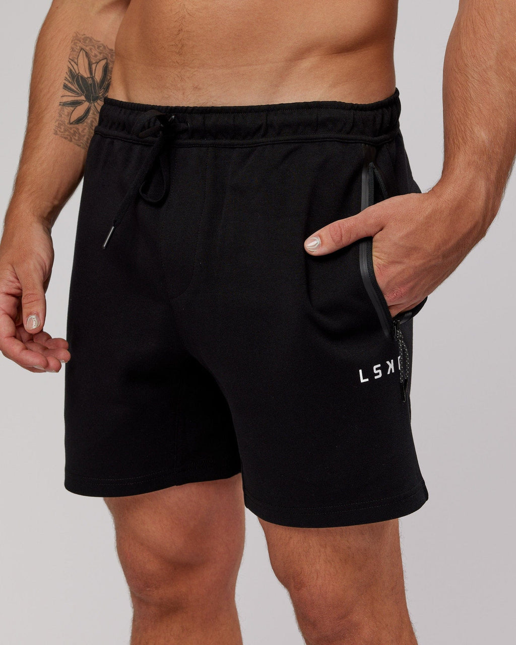 Model wearing Athlete ForgedFleece Track Short - Black