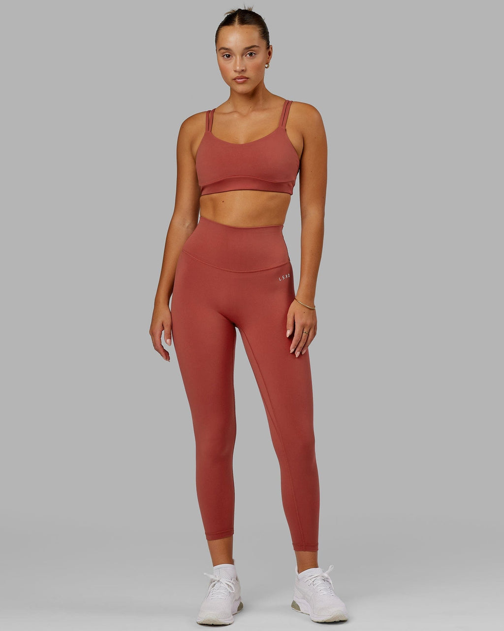 Model wearing Base 2.0 7/8 Length Tight - Paprika