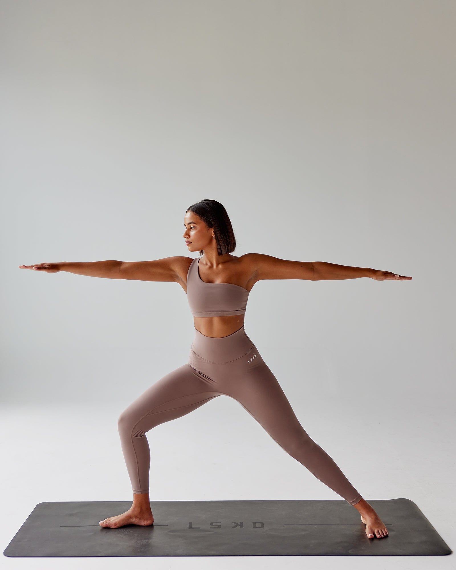 Model wearing Base 2.0 Full Length Tight - Deep Taupe