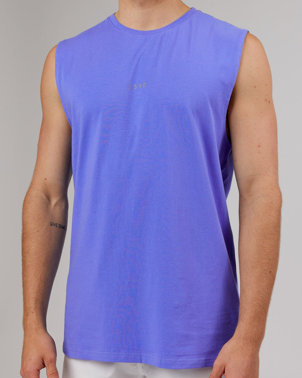 Model wearing Base FLXCotton Tank - Cornflower Blue