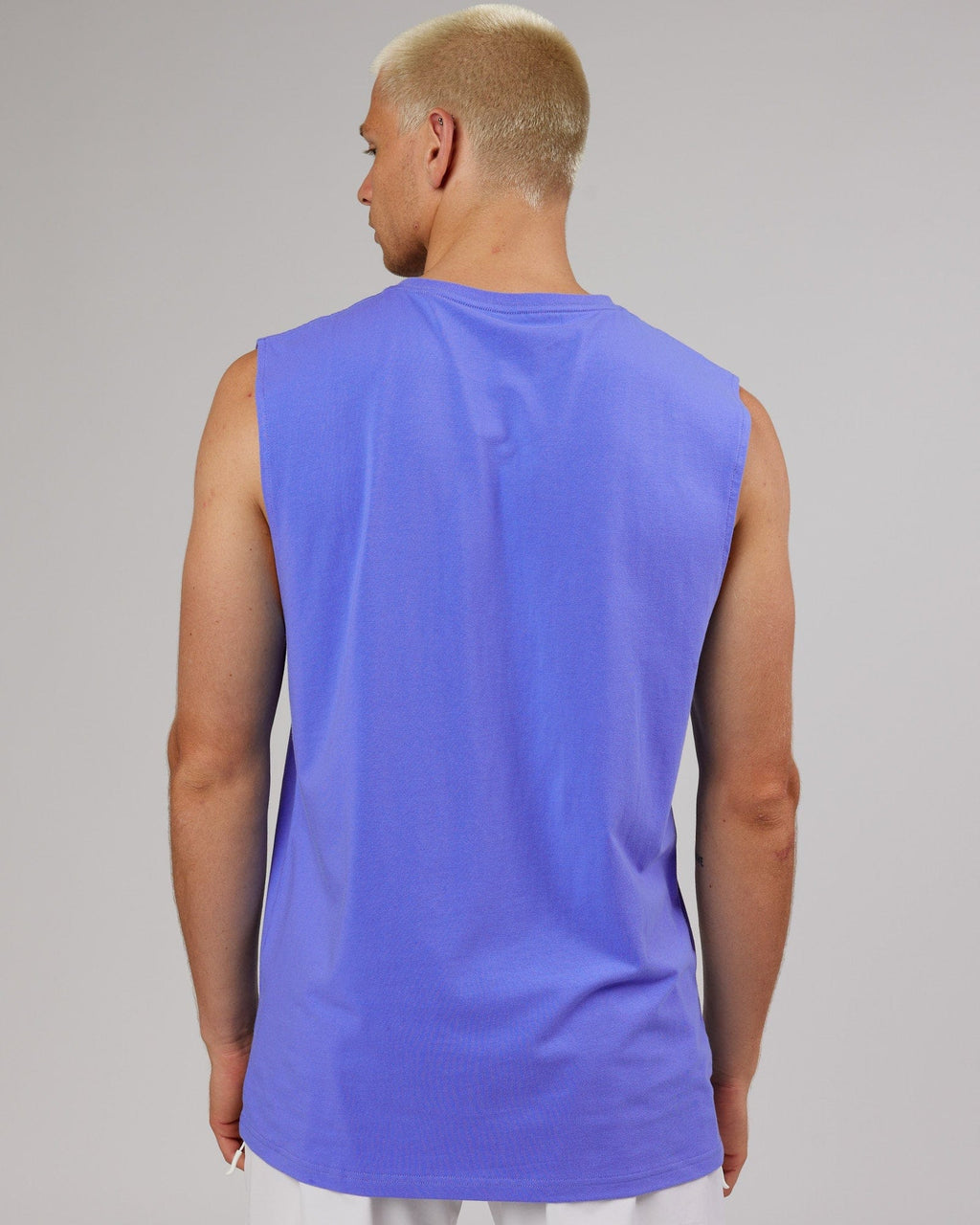Model wearing Base FLXCotton Tank - Cornflower Blue