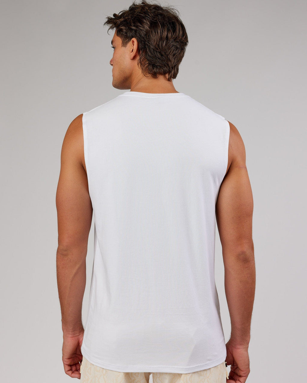 Model wearing Base FLXCotton Tank - White