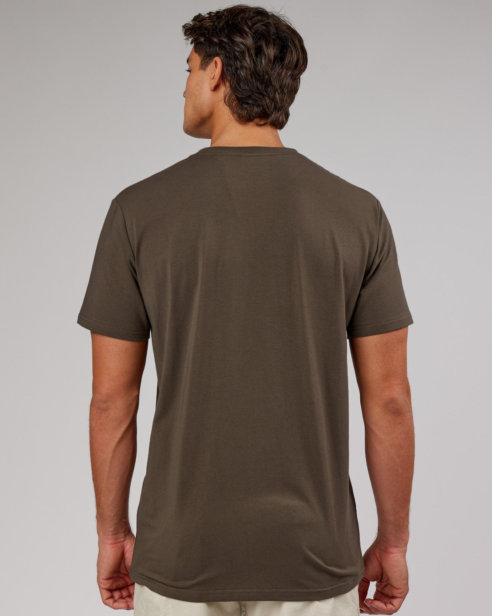Model wearing Base FLXCotton Tee - Army Green