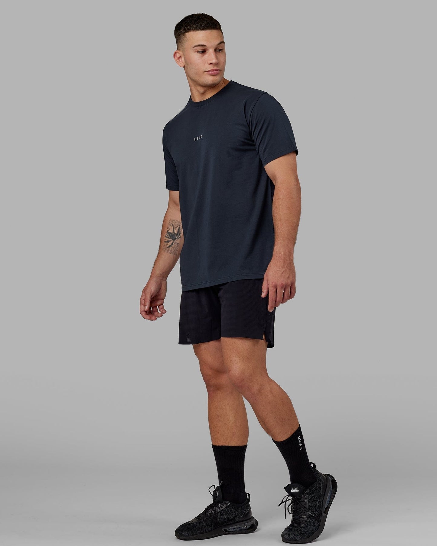 Model wearing Base FLXCotton Tee - Navy