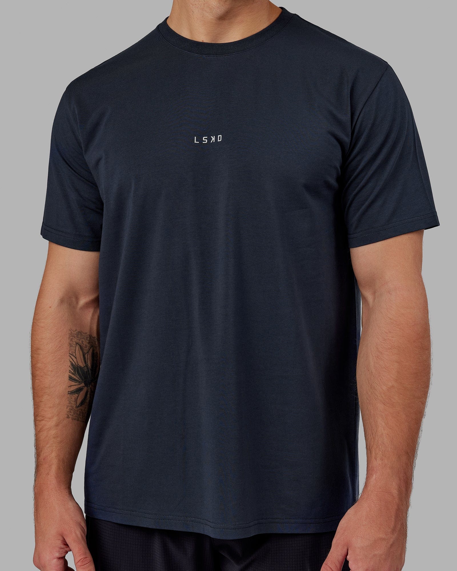 Model wearing Base FLXCotton Tee - Navy
