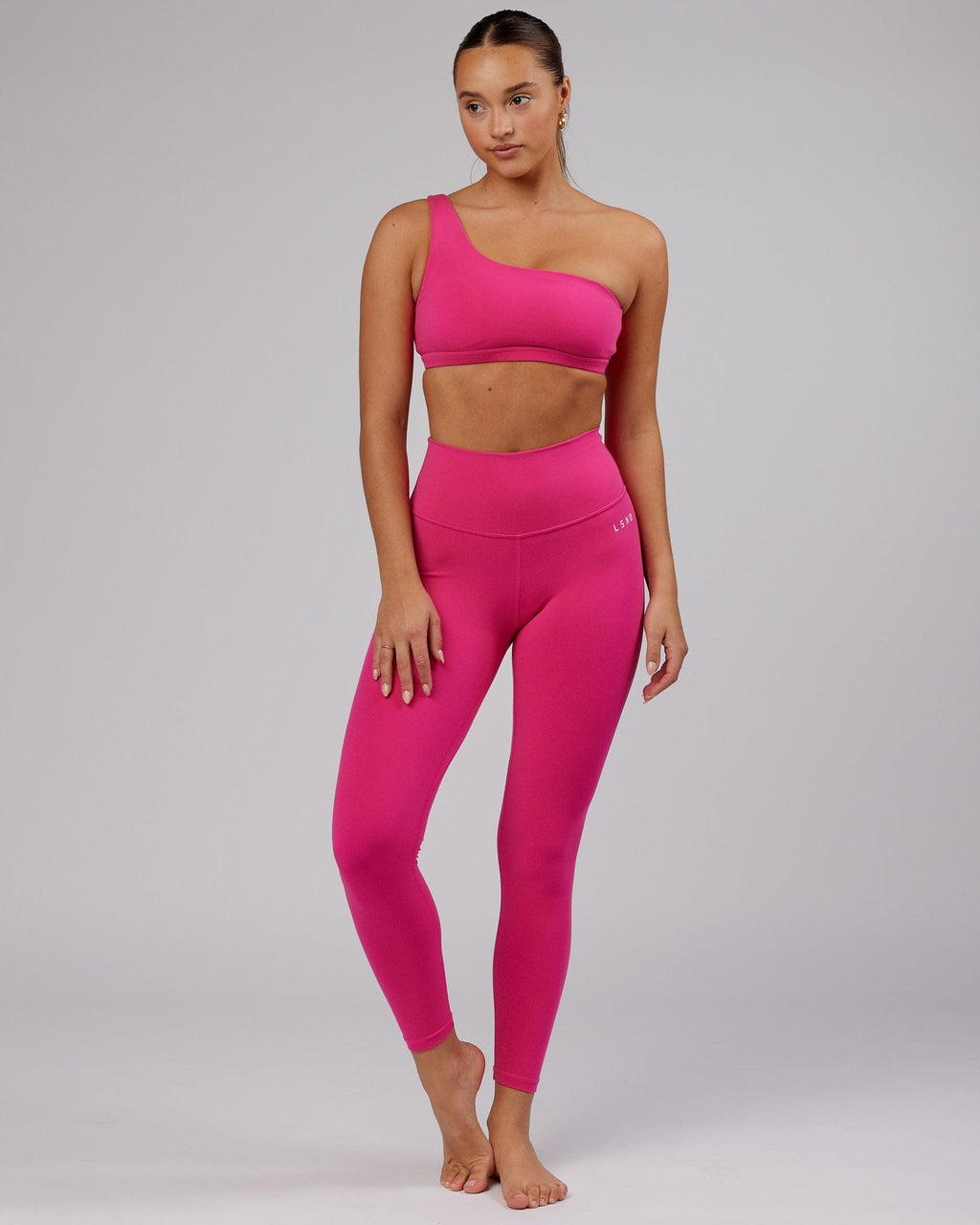 Model wearing Base Full Length Tight - Magenta