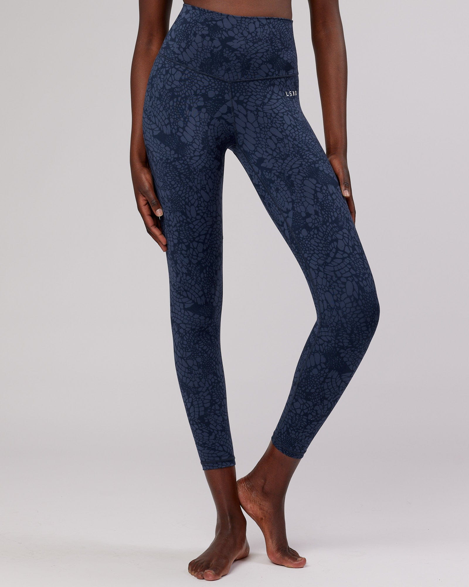 Model wearing Base Full Length Tight - Navy Mamba