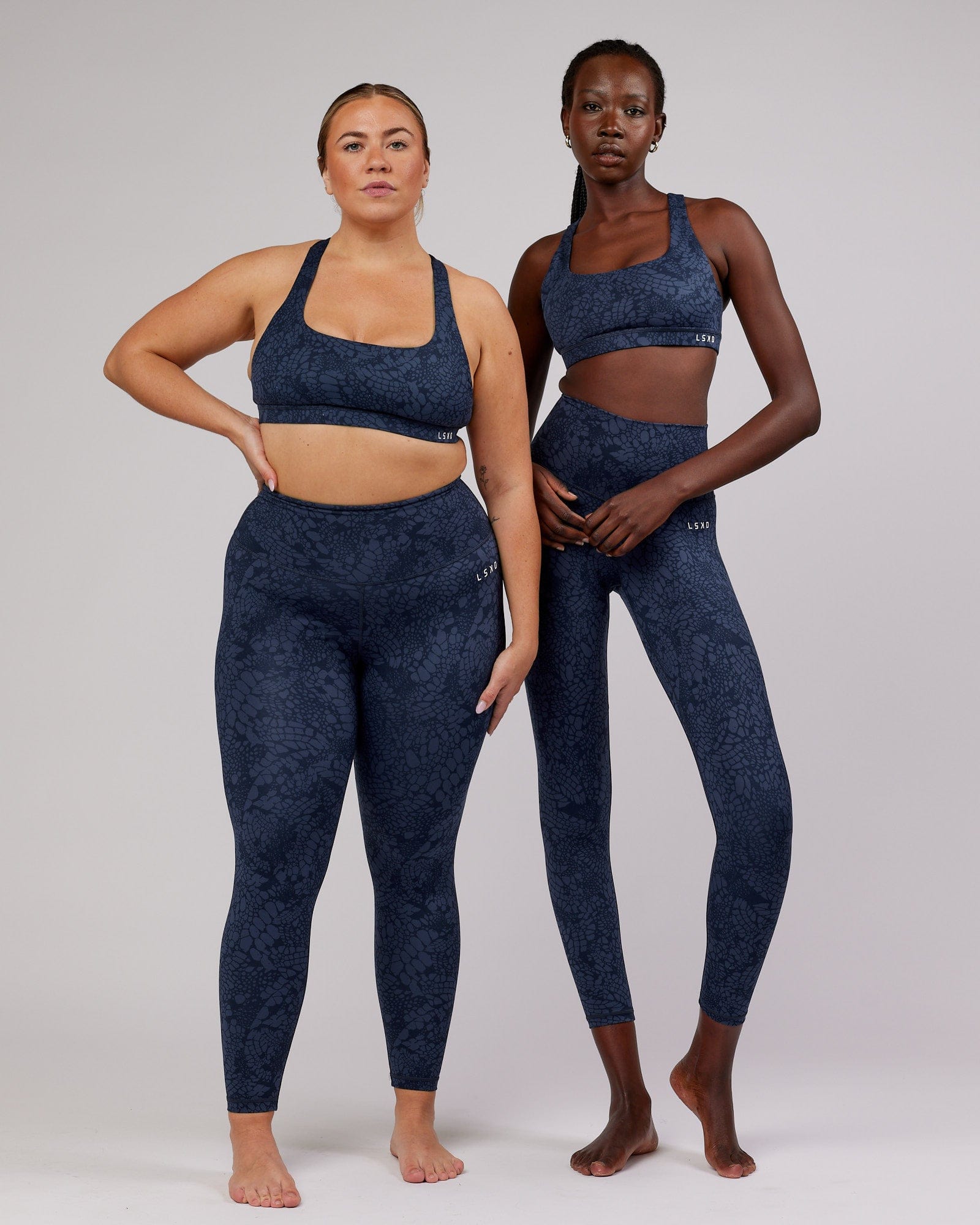 Model wearing Base Full Length Tight - Navy Mamba