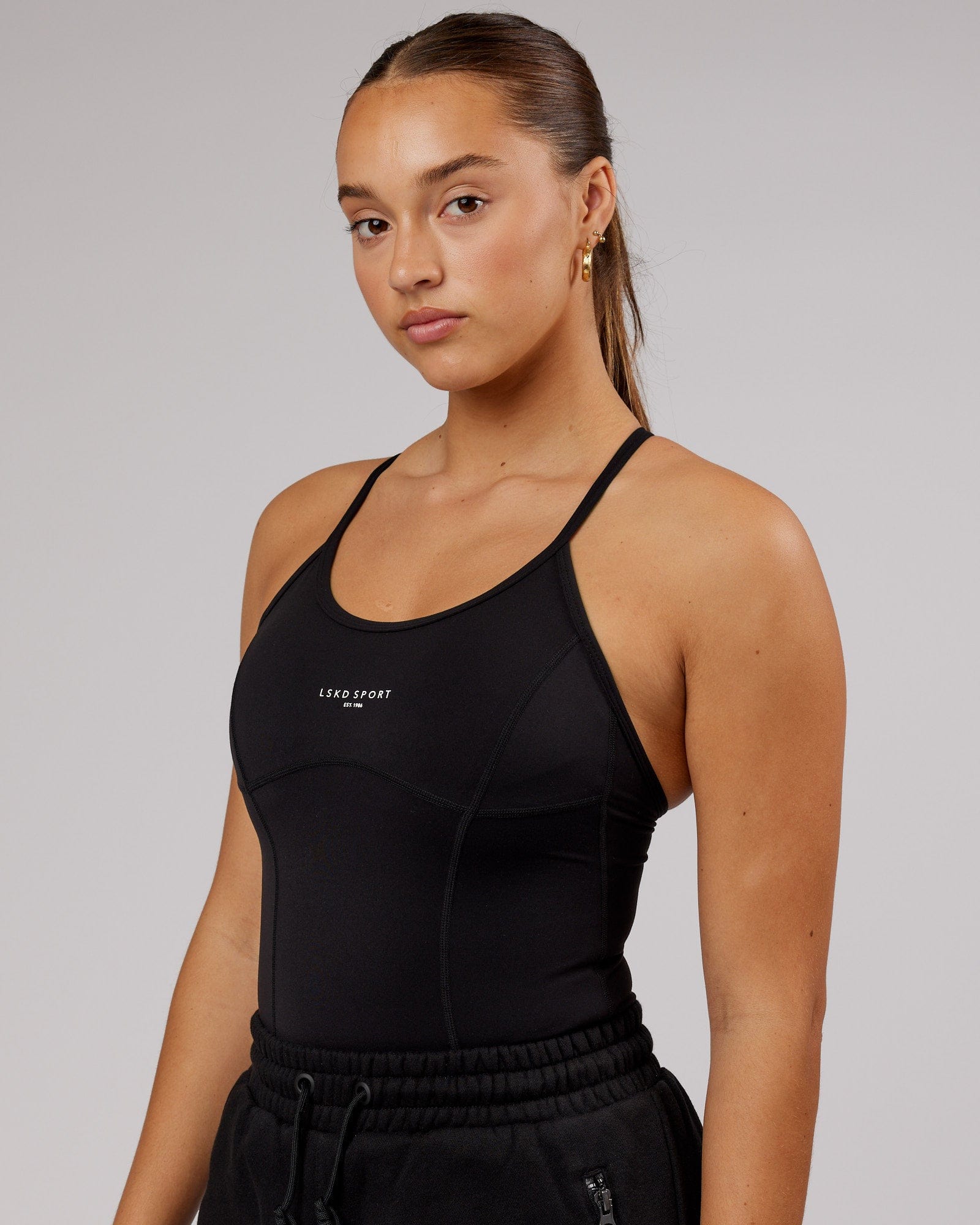 Model wearing Bend Bodysuit - Black