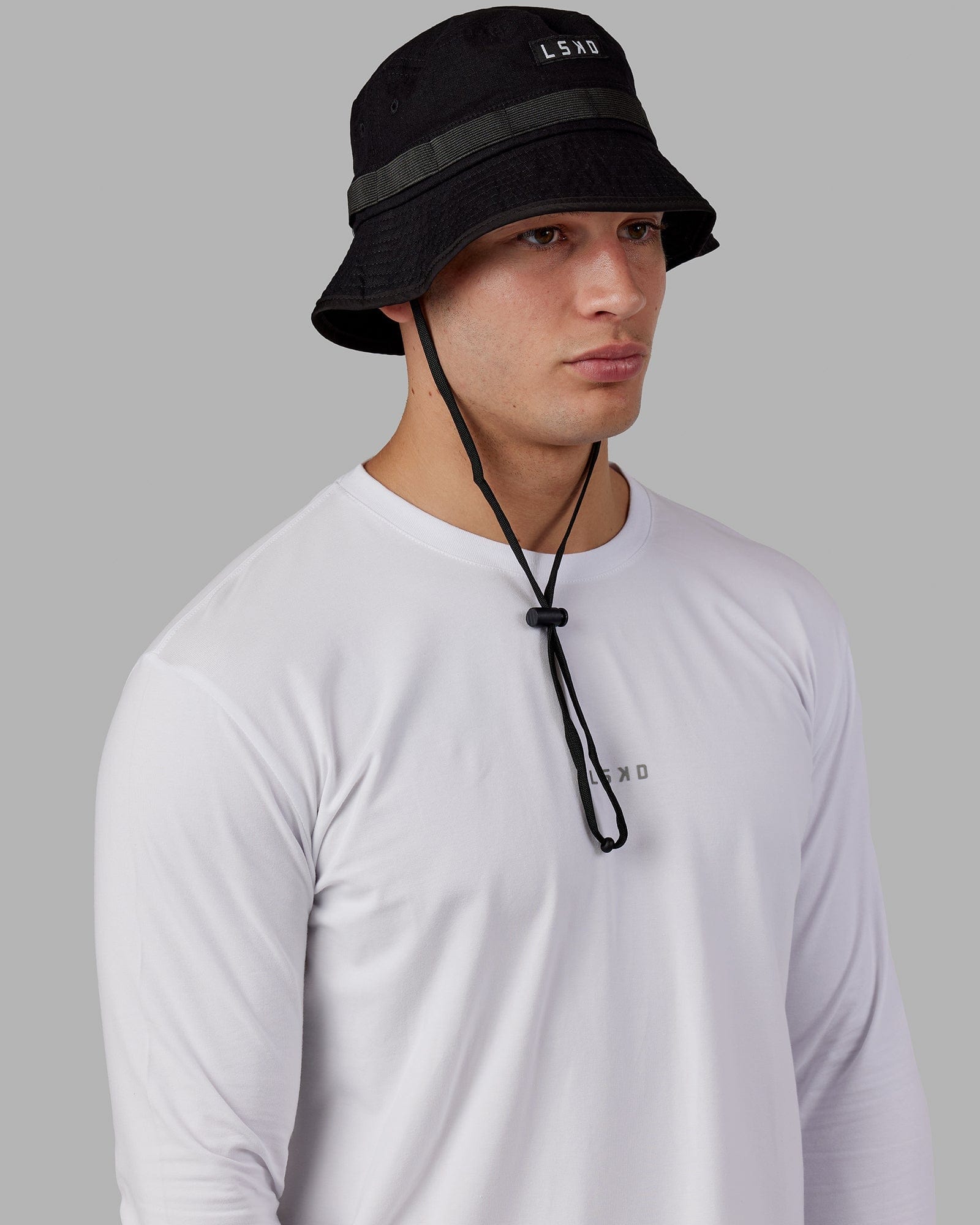 Model wearing Performance Boonie Hat - Black