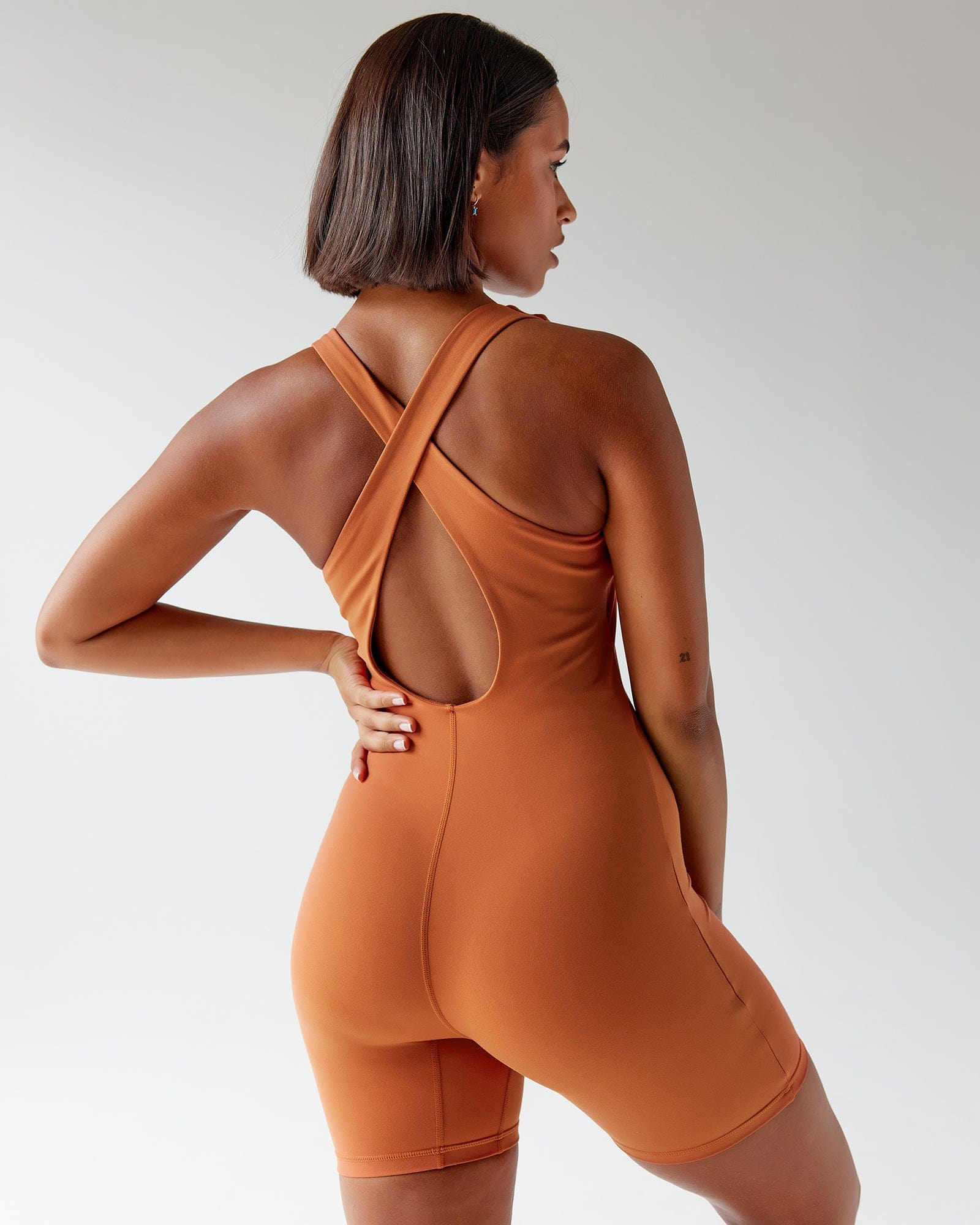 Model wearing Boost Bodysuit - Auburn