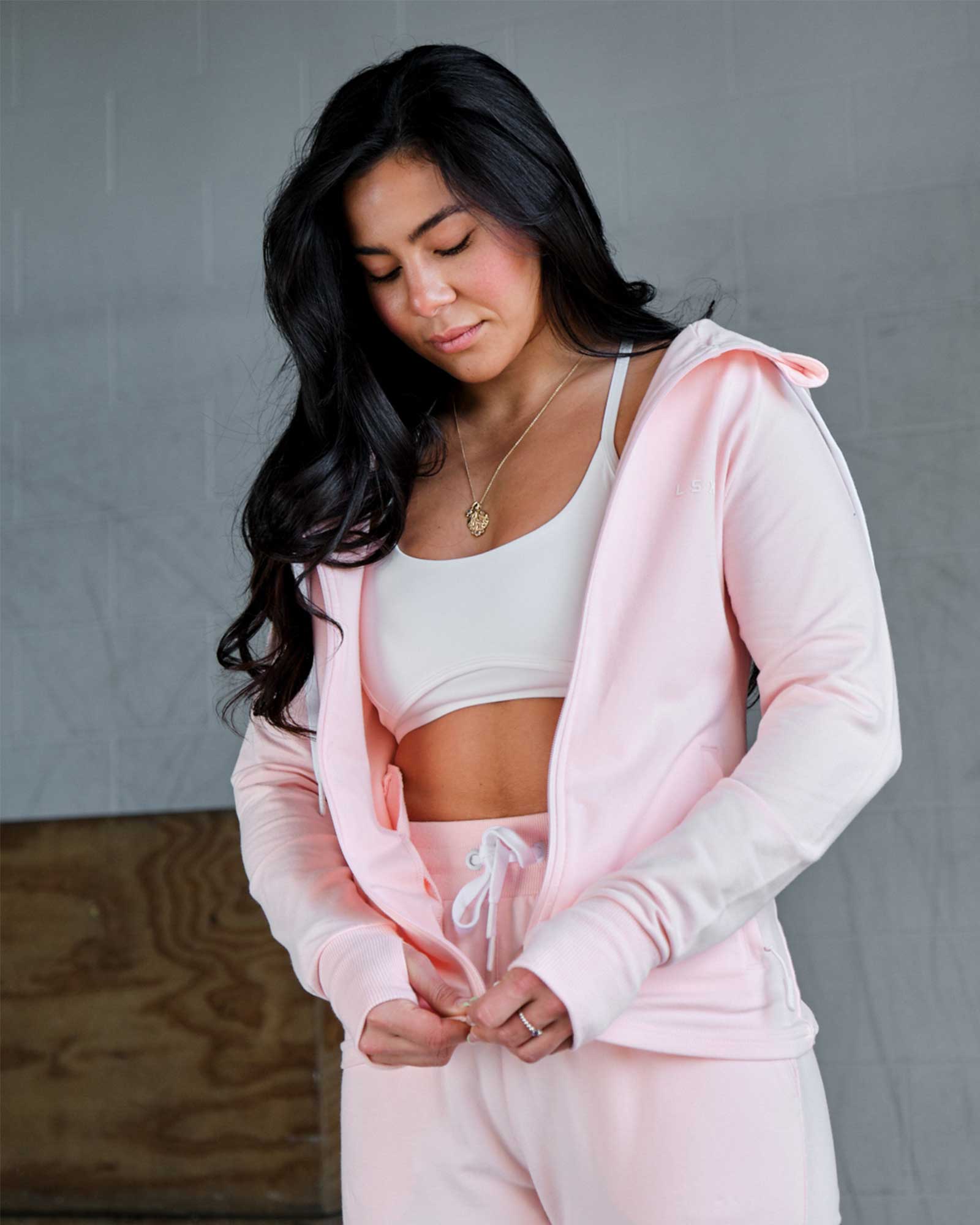 Model wearing Contour Sports Bra - White