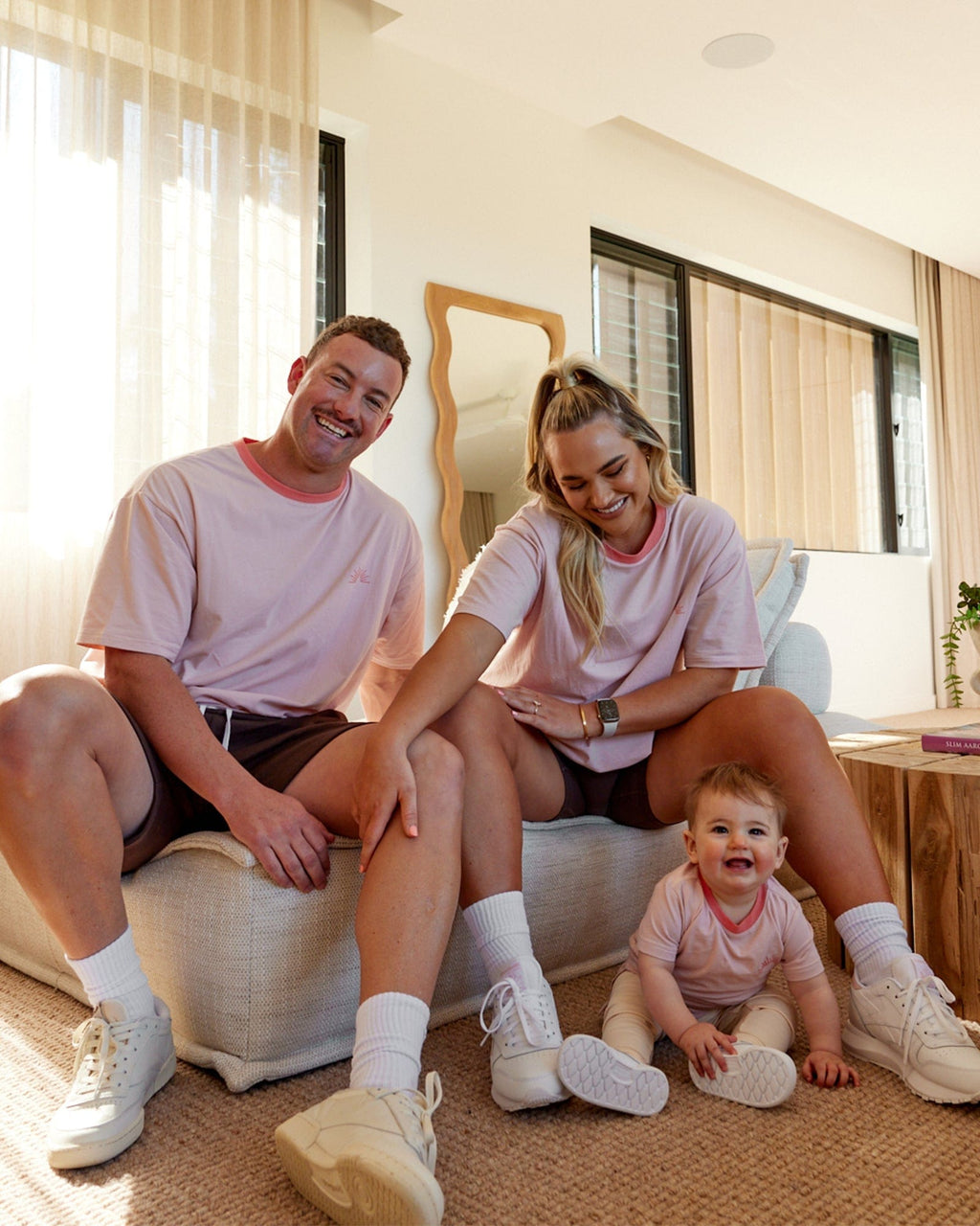 Model wearing Rise FLXCotton Tee (00-8) - Peach Flush