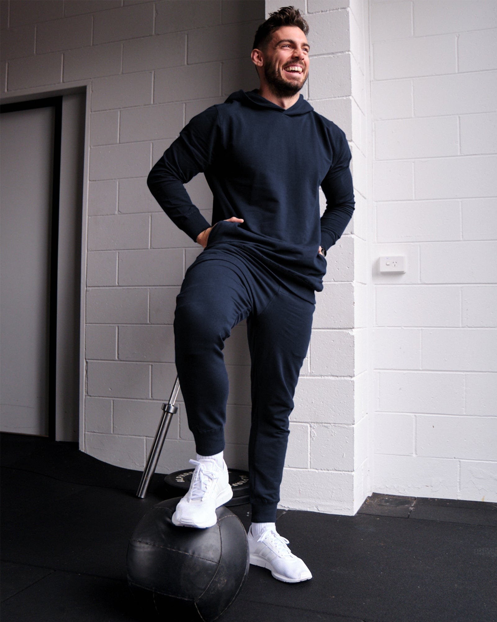 Model wearing Rival FLXFleece Track Pant - Carbon