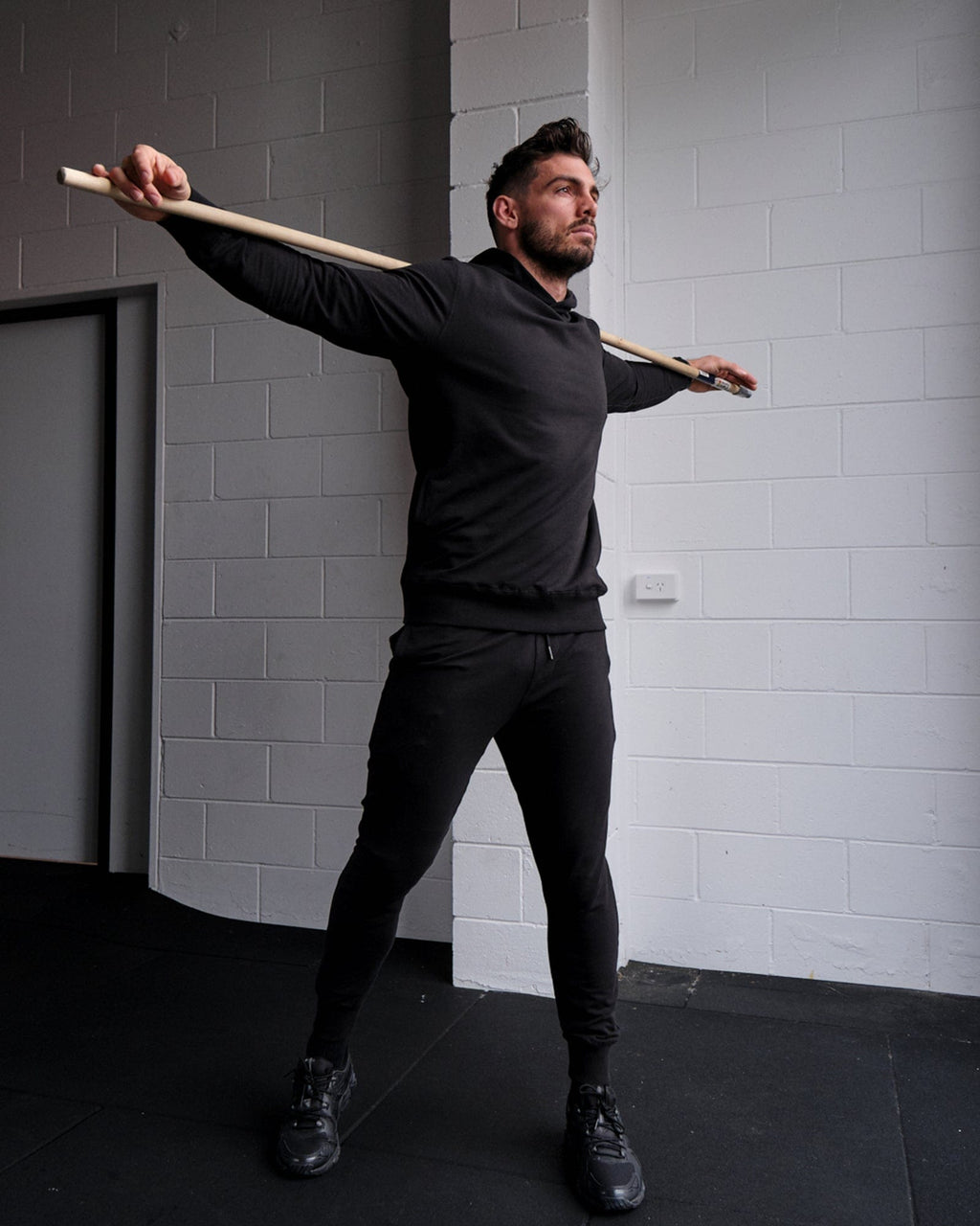 Model wearing Rival FLXFleece Track Pant - Black