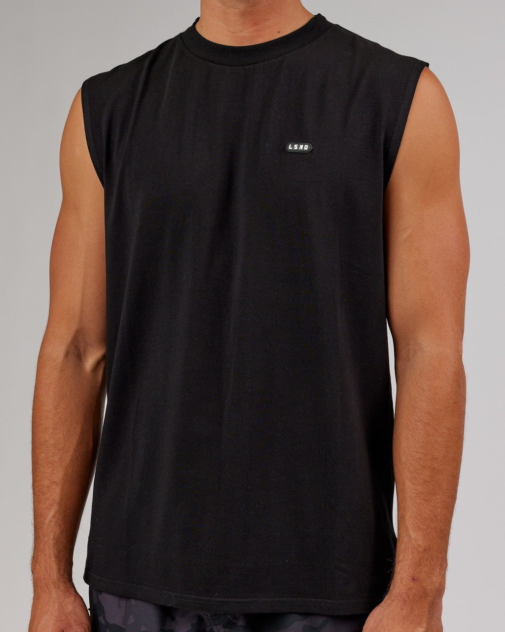 Model wearing Capsule FLXCotton Tank Oversize - Black