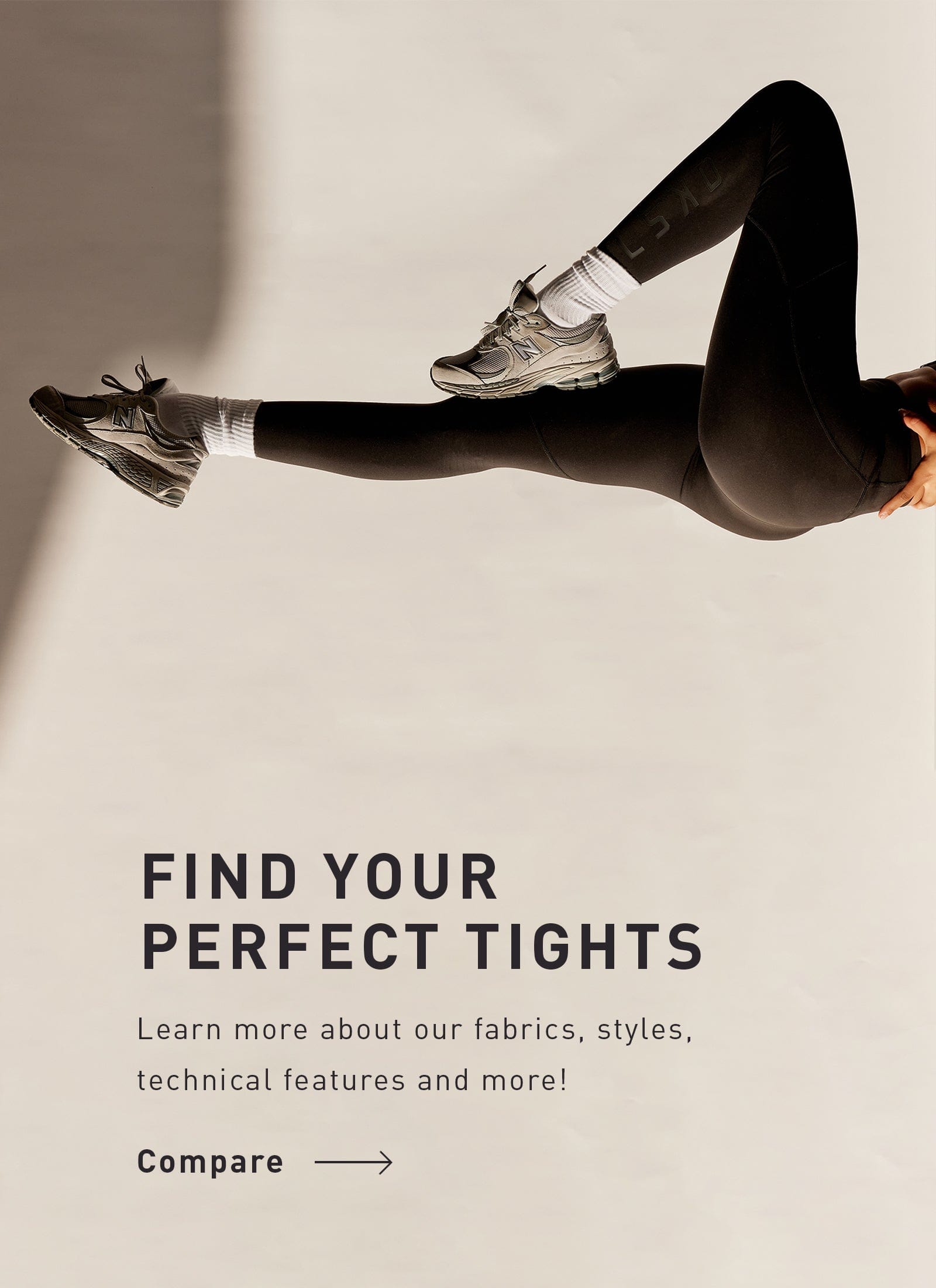 Model wearing Promo Tile - Compare Tights