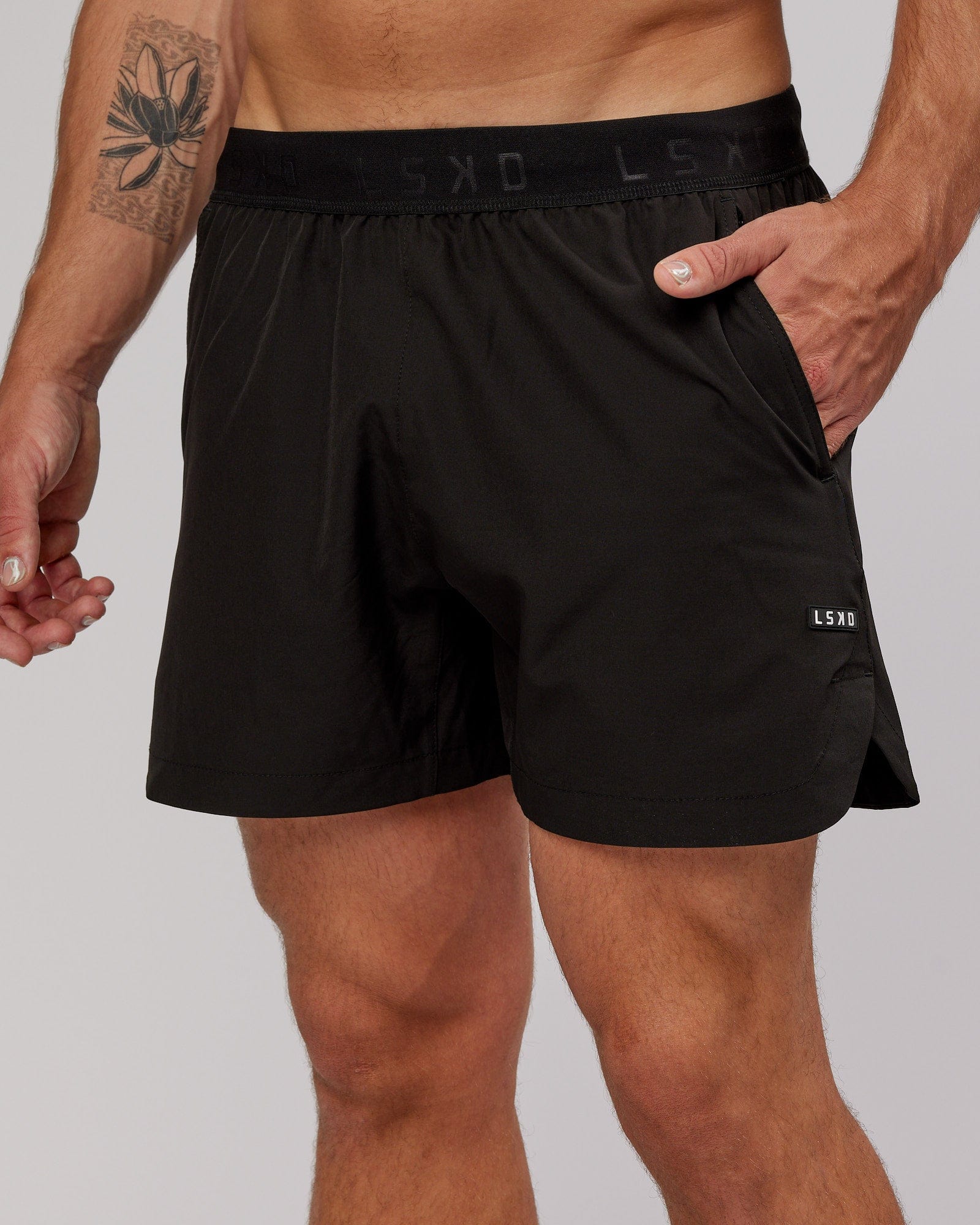 Model wearing Competition 5" Performance Short - Black
