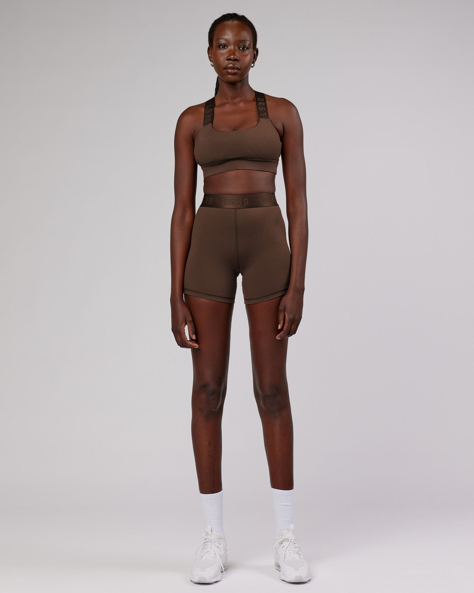 Model wearing Competition X-Short Tight - Walnut