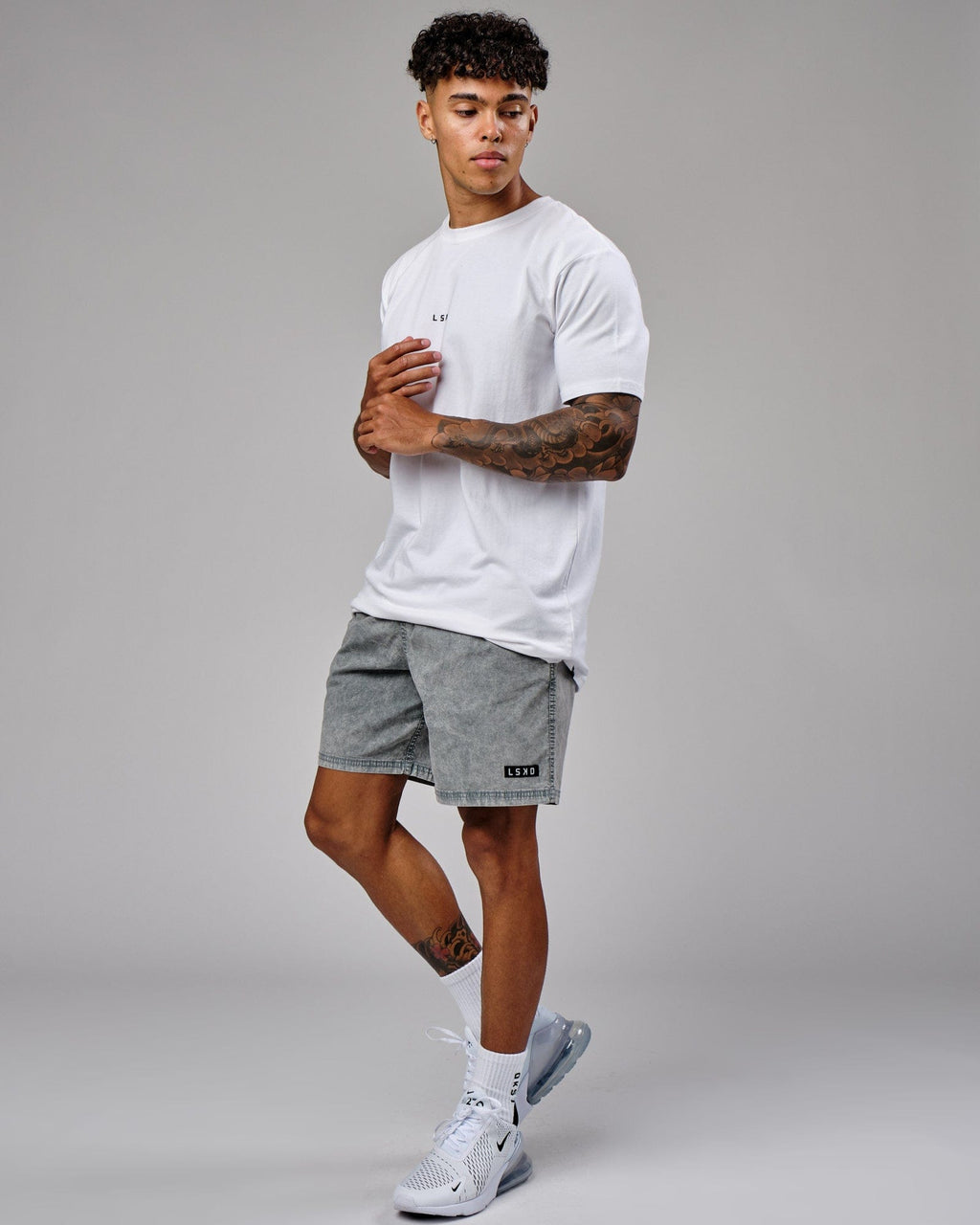 Model wearing Daily Short - Pigment Slate