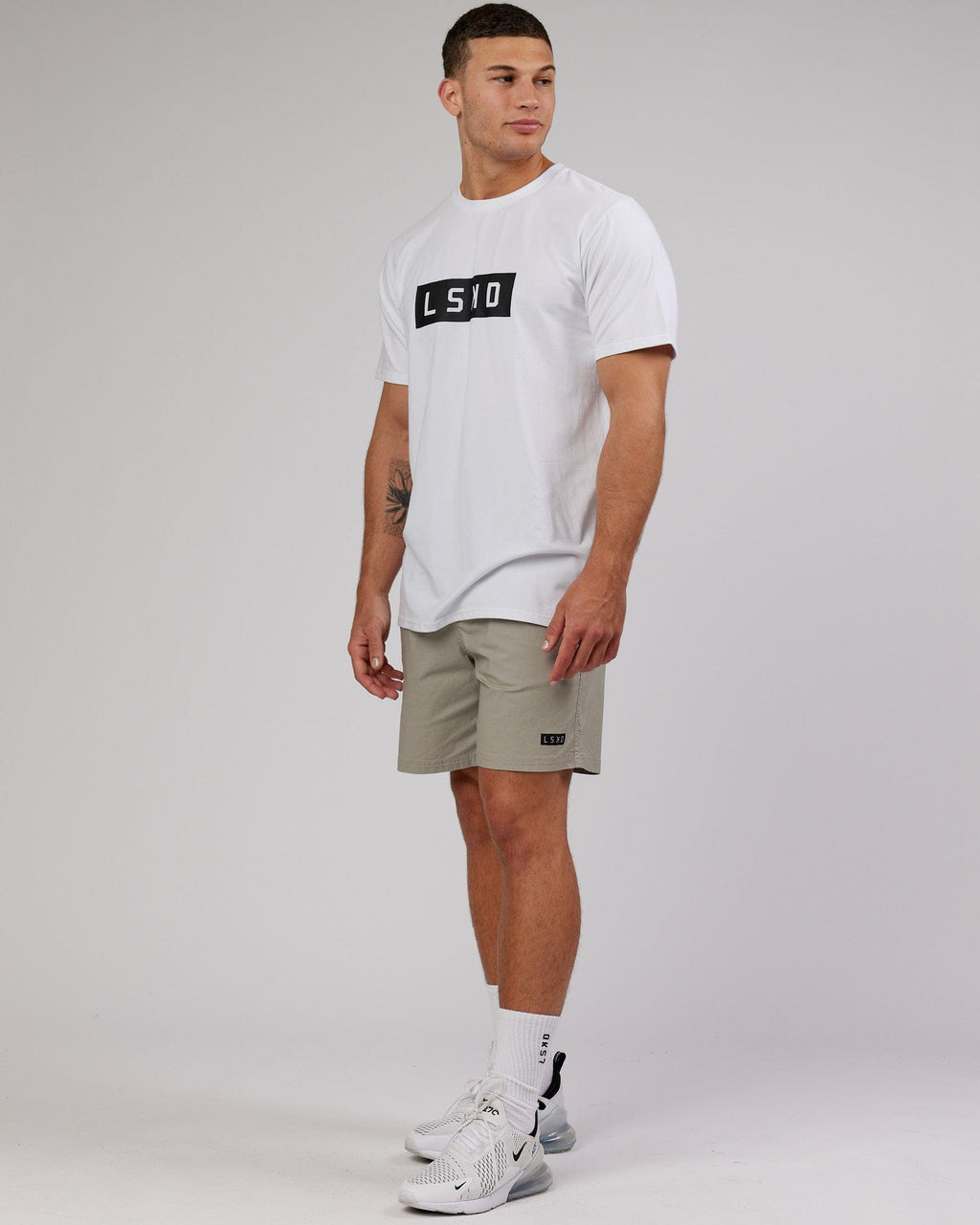 Model wearing Daily Short - Stone