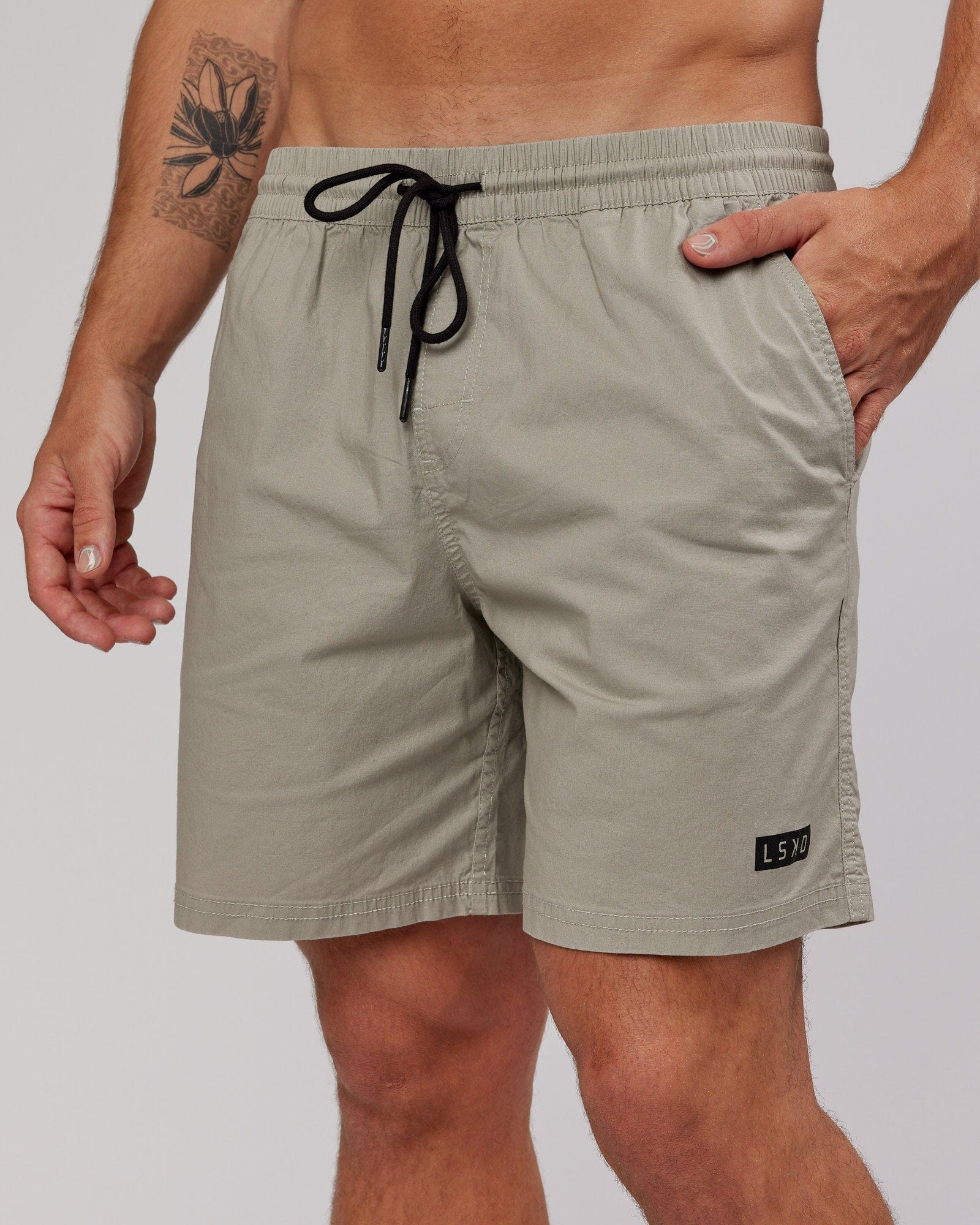 Model wearing Daily Short - Stone