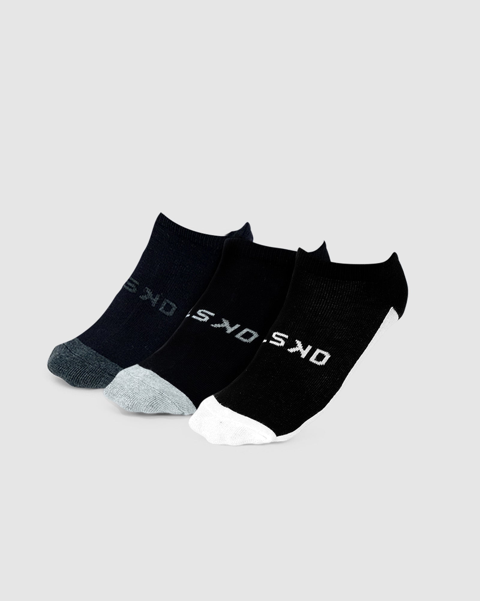 Model wearing 3 Pack Disorder Ankle Sock - Assorted