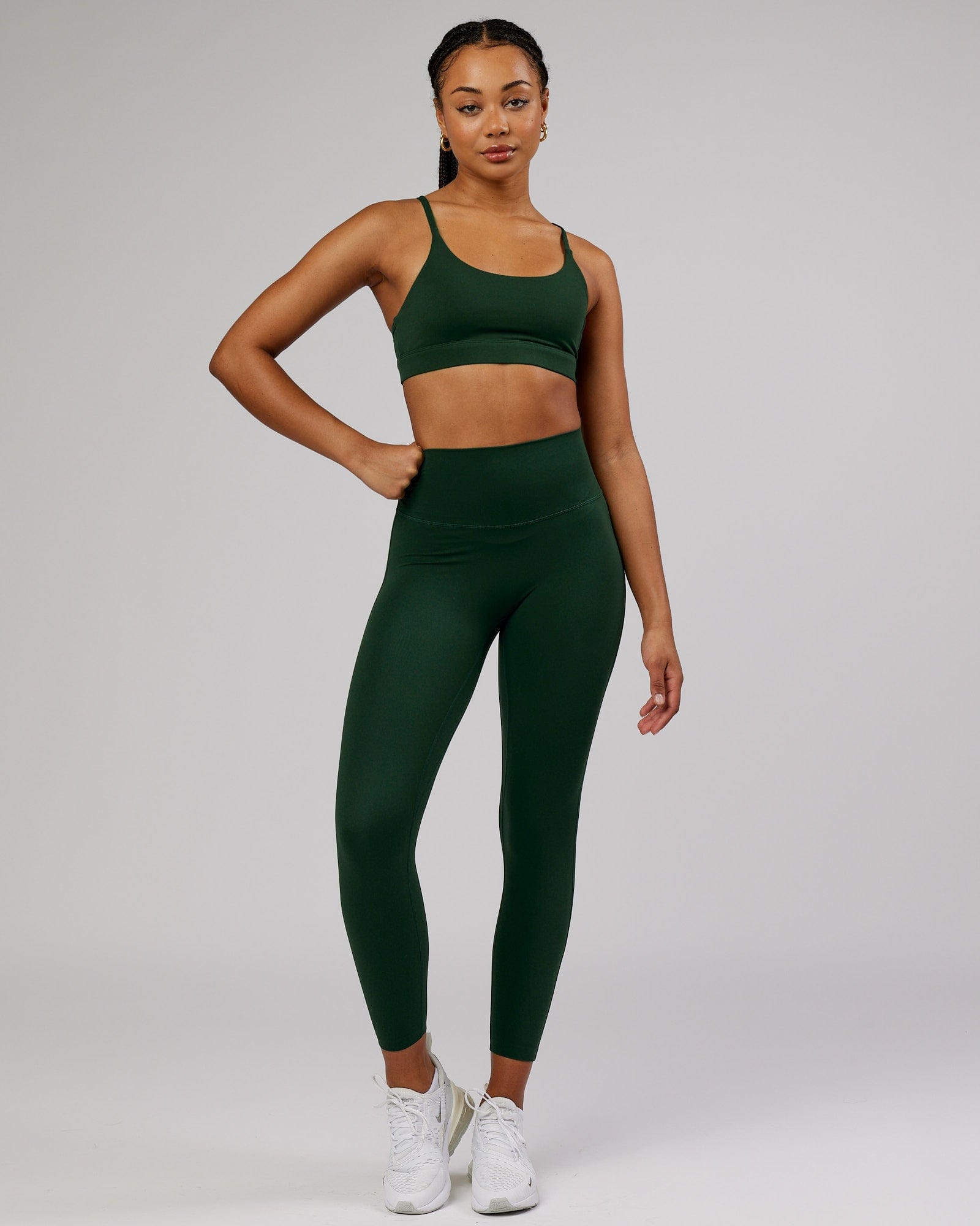 Model wearing Elixir 7/8 Length Tight - Ivy Green