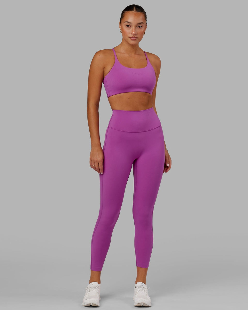Model wearing Elixir 7/8 Length Tight - Orchid
