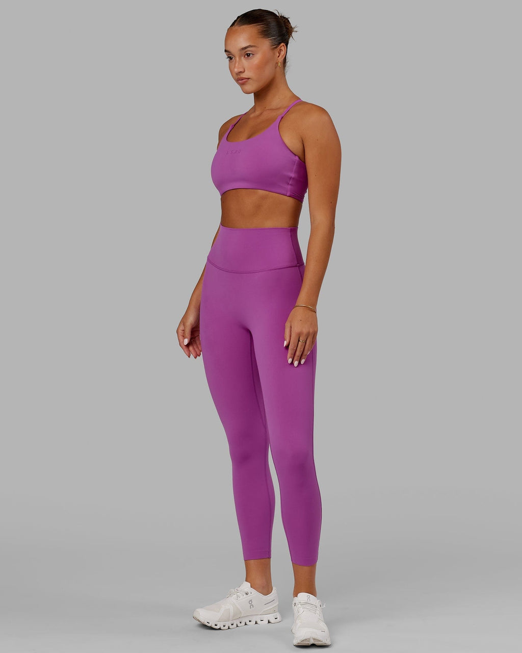 Model wearing Elixir 7/8 Length Tight - Orchid