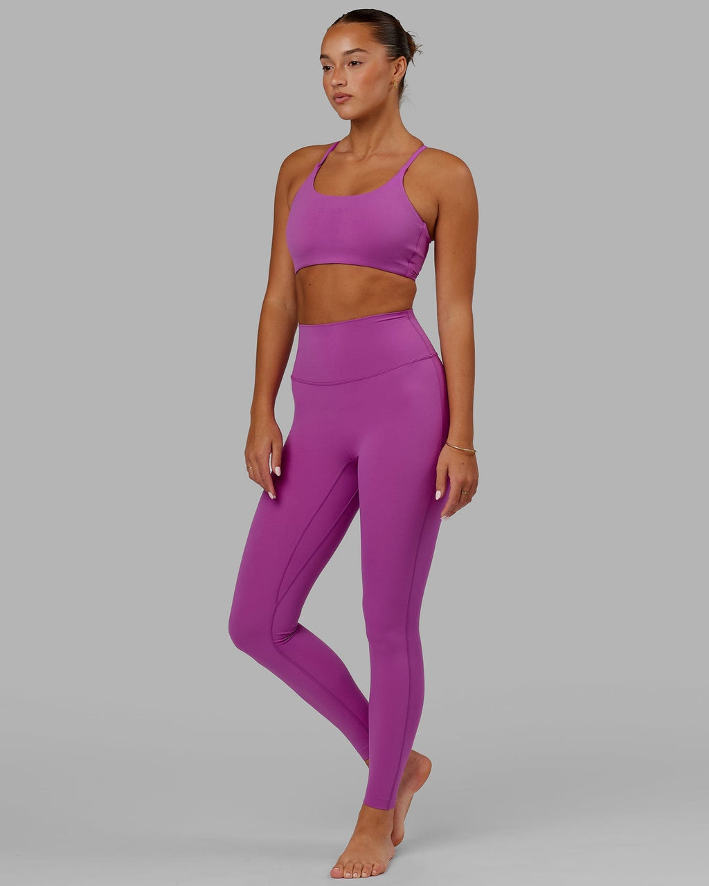 Model wearing Elixir Full Length Tight - Orchid
