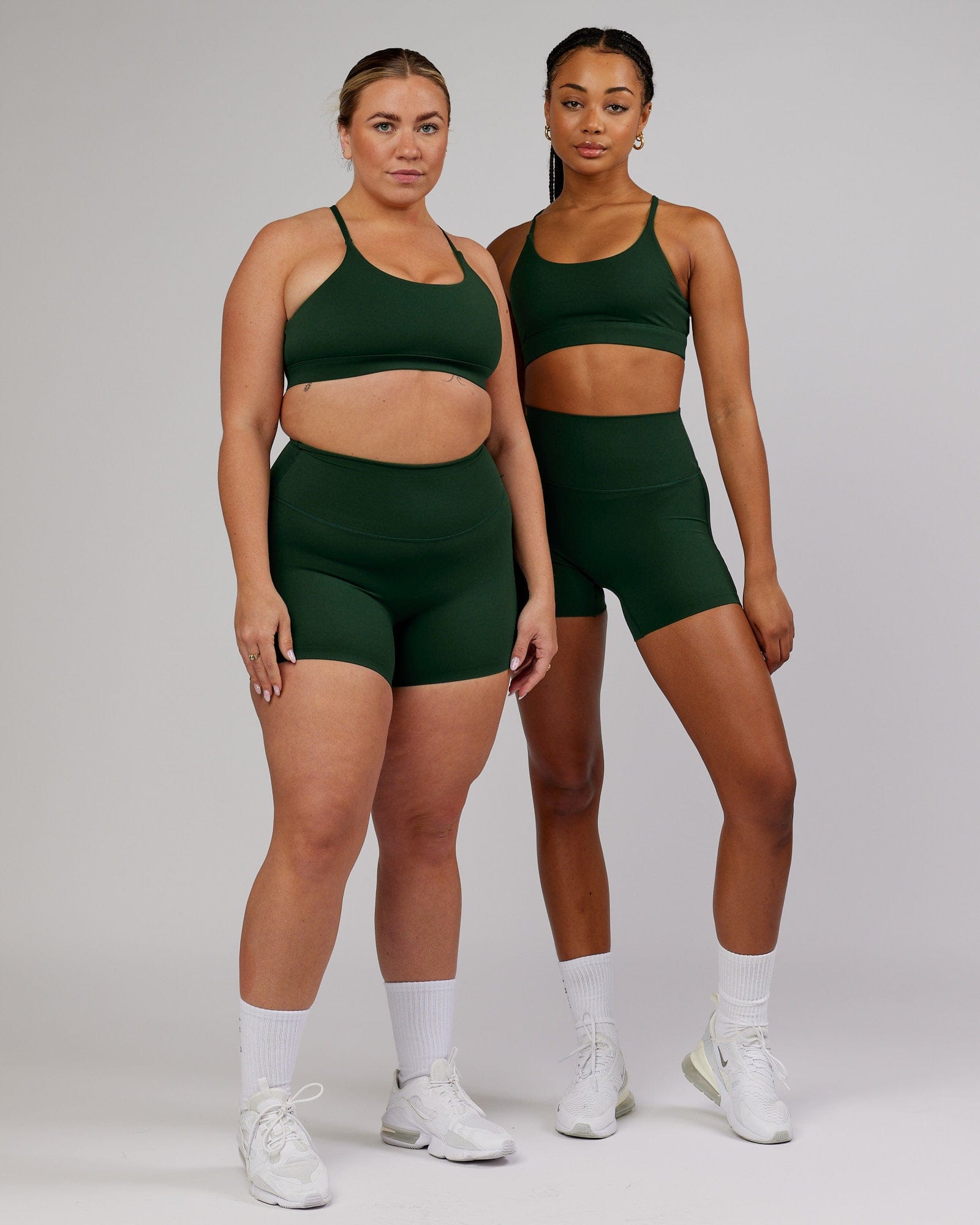 Model wearing Elixir X-Short Tight - Ivy Green