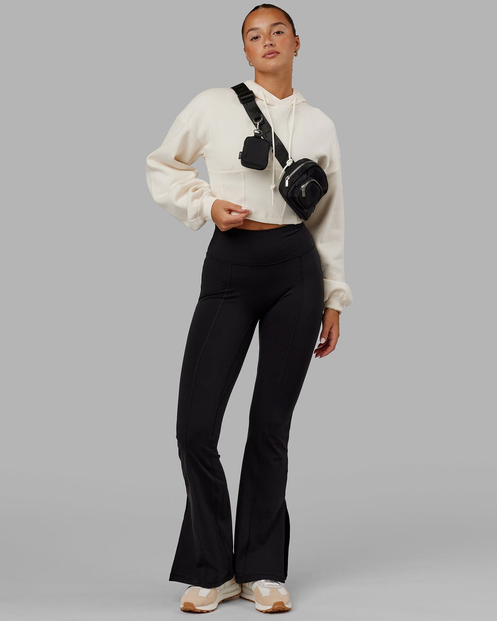 Model wearing Energy Flare Tights - Black