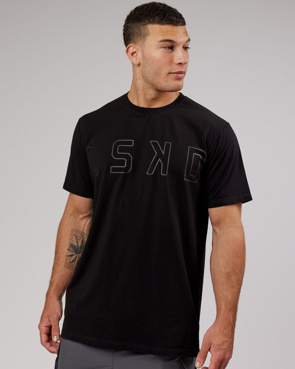 Model wearing Expand FLXCotton Tee - Black-Black