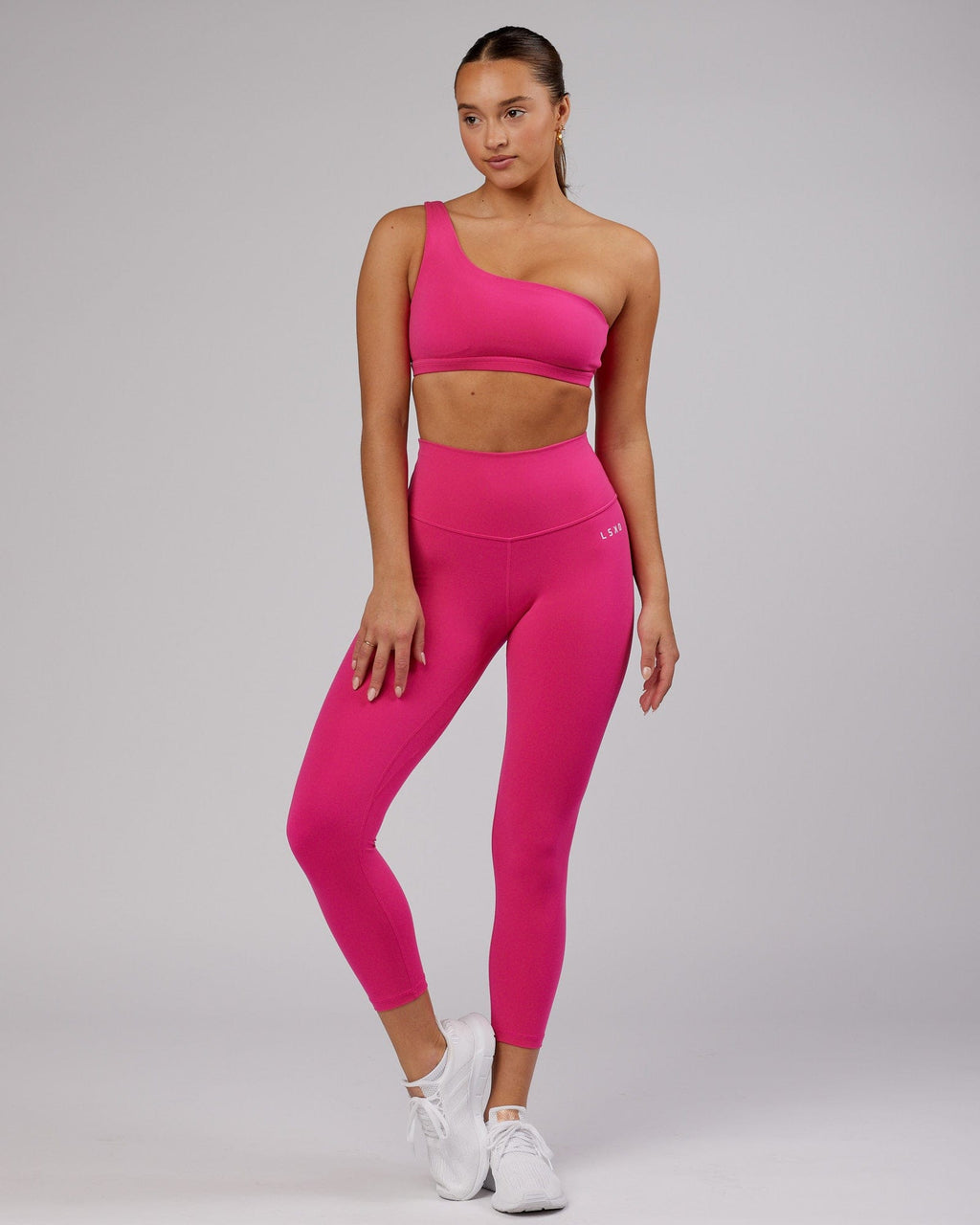Model wearing Flex Sports Bra - Magenta