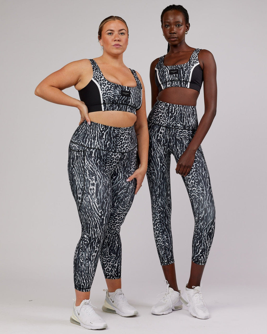 Model wearing Flux 7/8 Length Tight -  Night Leopard