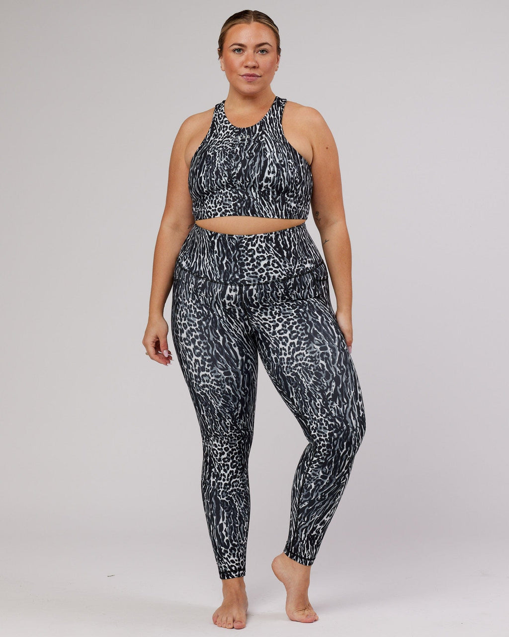 Model wearing Flux Full Length Tight - Night Leopard