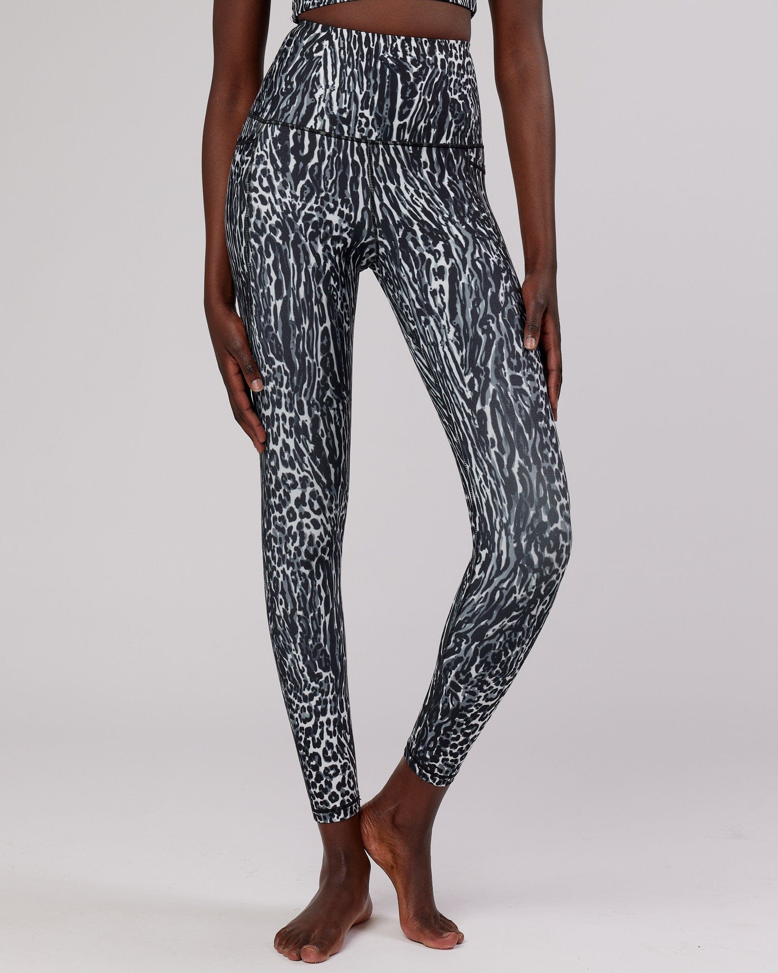 Model wearing Flux Full Length Tight - Night Leopard