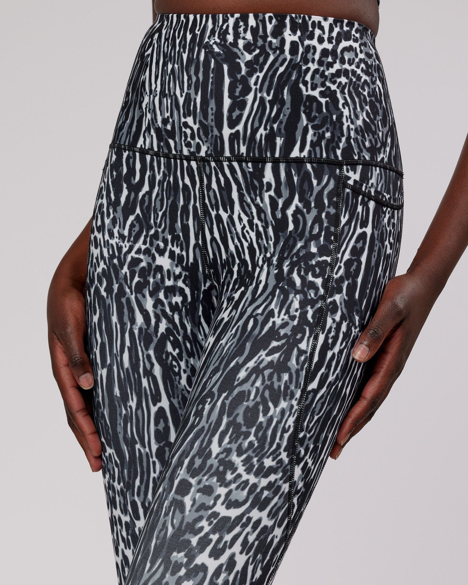 Model wearing Flux Full Length Tight - Night Leopard