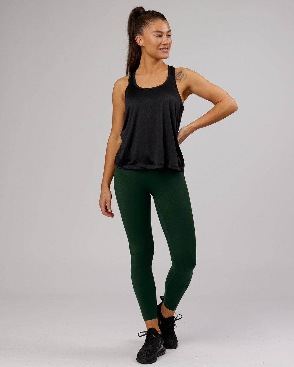 Model wearing Free Throw Tank - Black